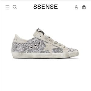 GOLDEN GOOSE Silver Glitter Superstar Sneakers